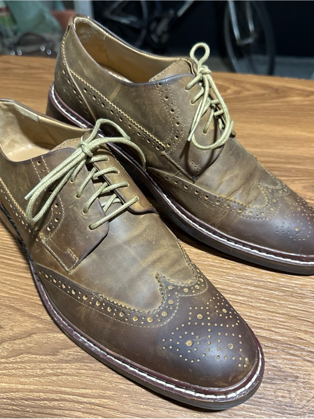 Cole Haan Warren Men 7.5 Wingtip Oxfords Dress Shoes Nubuck Leather Work Casual